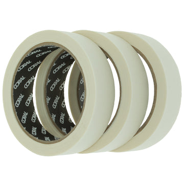 Coral Essentials Masking Tape for Paint Craft Trade and DIY 1 inch 25M roll 3 piece pack set